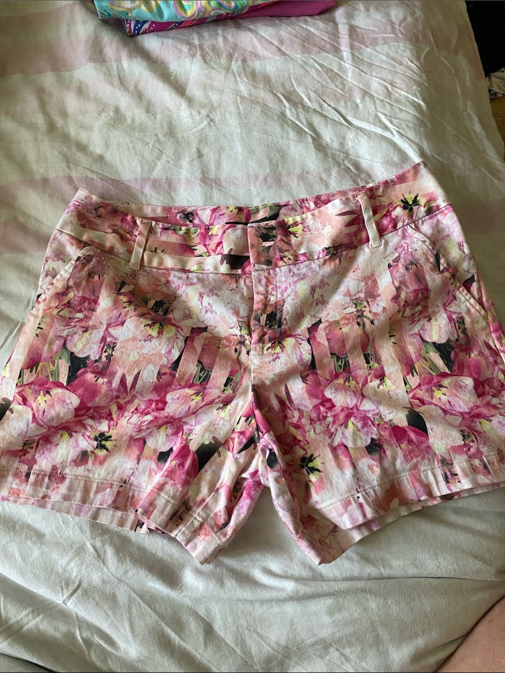 INC International Concepts Pink Floral Print Bermuda Shorts